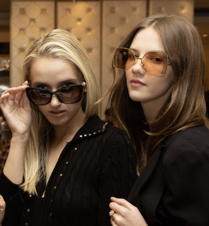 models wearing Gucci sunglasses